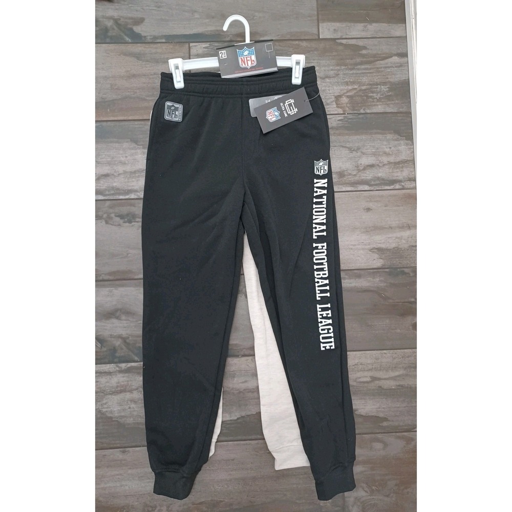 2 Piece Youth NFL Team Apparel Sweat Pants Black White Size 14/16 Jogger